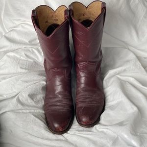 Burgundy Vintage Justin Cowboy Boots